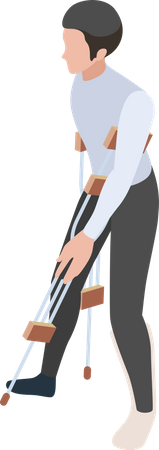 Boy with Fractured leg  Illustration