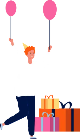 Boy with gifts  Illustration