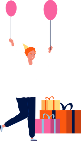 Boy with gifts  Illustration