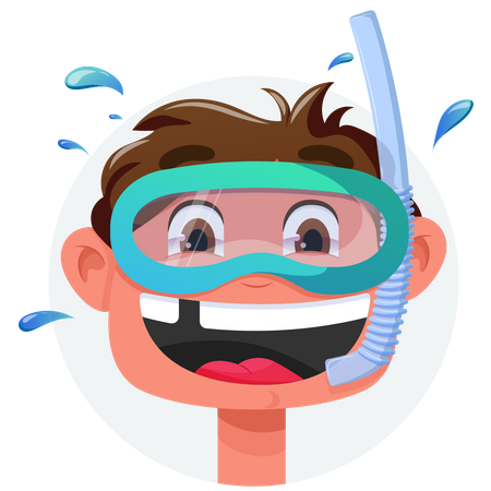 Boy with goggles  Illustration