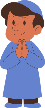 Boy with greeting hand  Illustration