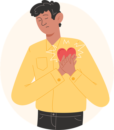 Boy with Heart Attack risk  Illustration