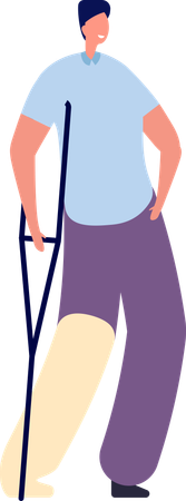 Boy with leg fracture  Illustration