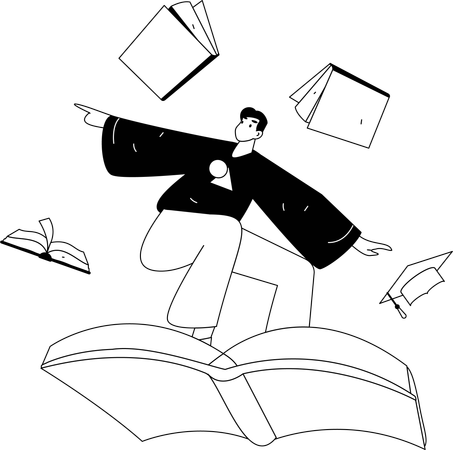 Boy with Literary Passion  Illustration