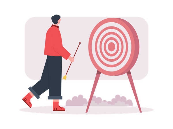 Boy with marketing target  Illustration