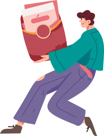 Boy with money envelope  Illustration