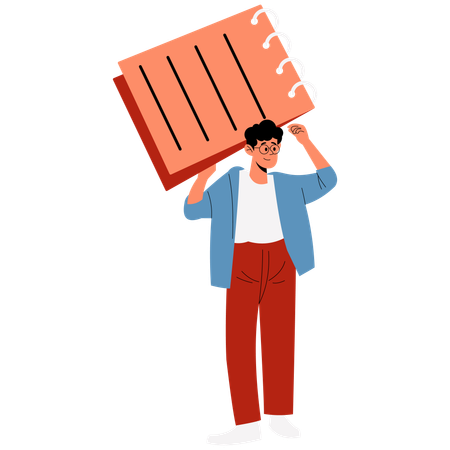 Boy with notepad  Illustration