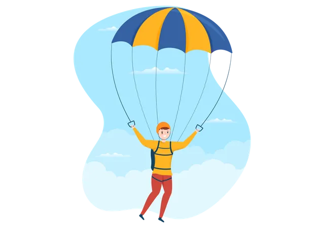 Boy with parachute  Illustration