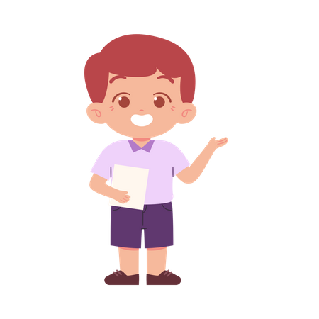 Boy With Pointing Finger  Illustration