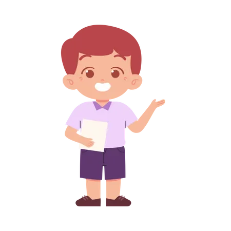 Boy With Pointing Finger  Illustration