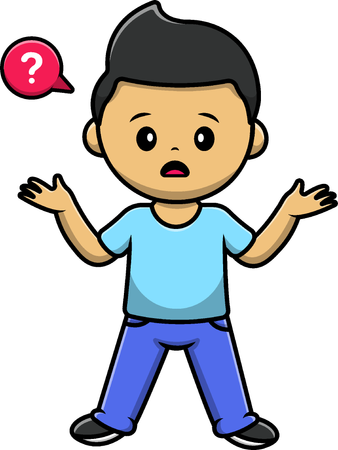 Boy with Question Mark  Illustration
