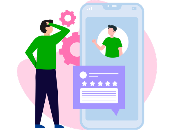Boy with Review Settings  Illustration