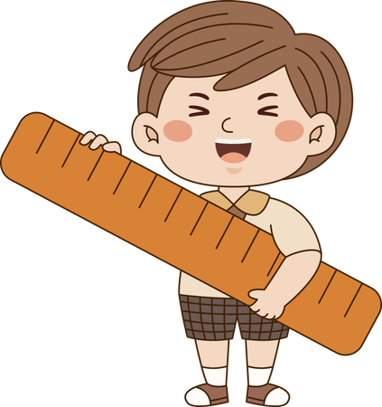 Boy with ruler  Illustration