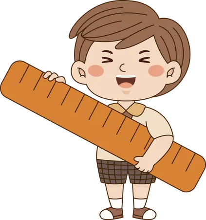 Boy with ruler  Illustration