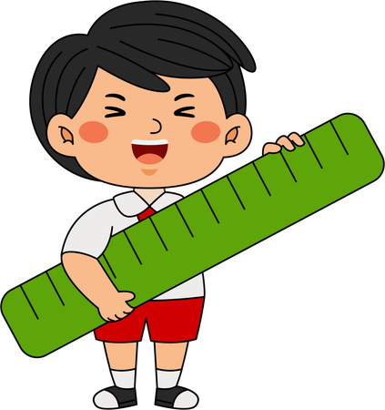 Boy with ruler  Illustration