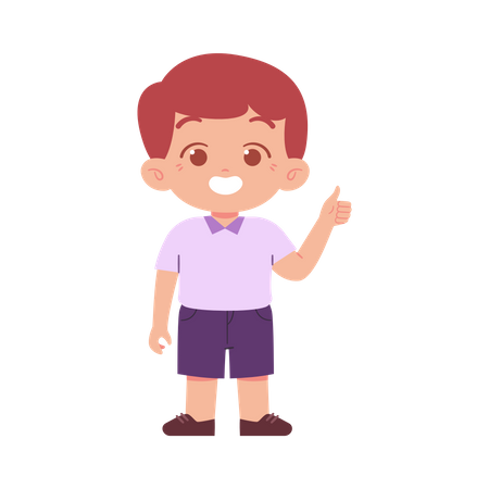 Boy With Thumbs Up Finger  Illustration