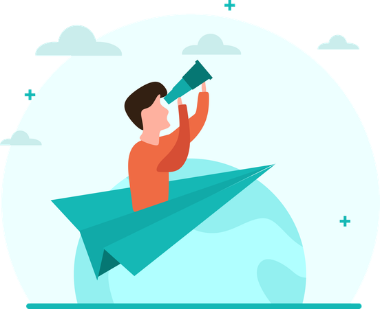 Boy working on Carbon Neutrality  Illustration