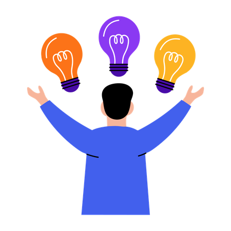 Boy working on creativity  Illustration