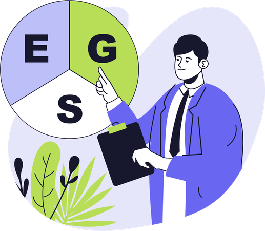 Boy working on esg sustainable  Illustration