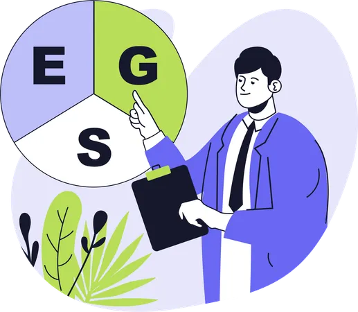 Boy working on esg sustainable  Illustration
