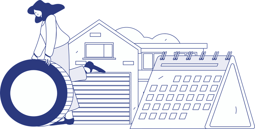 Boy working on property budget  Illustration