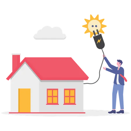 Boy working on smarthome  Illustration