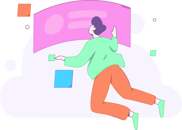 Boy working on task  Illustration