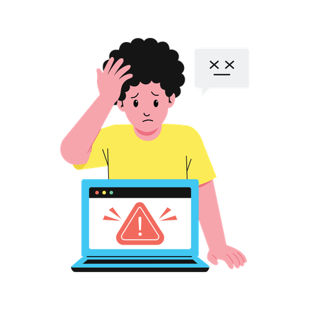 Boy working on Trouble Mind  Illustration