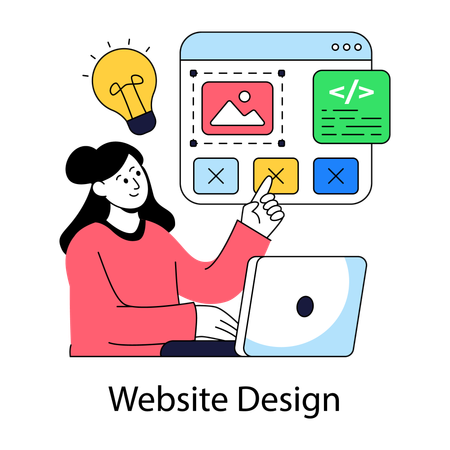 Boy working on web programming  Illustration