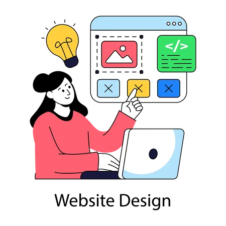Boy working on web programming  Illustration
