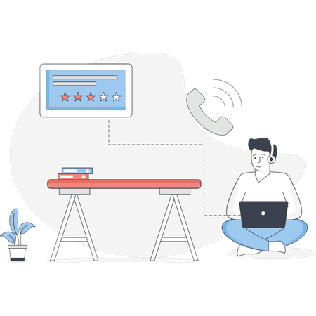 Boy works about company recruitment  Illustration