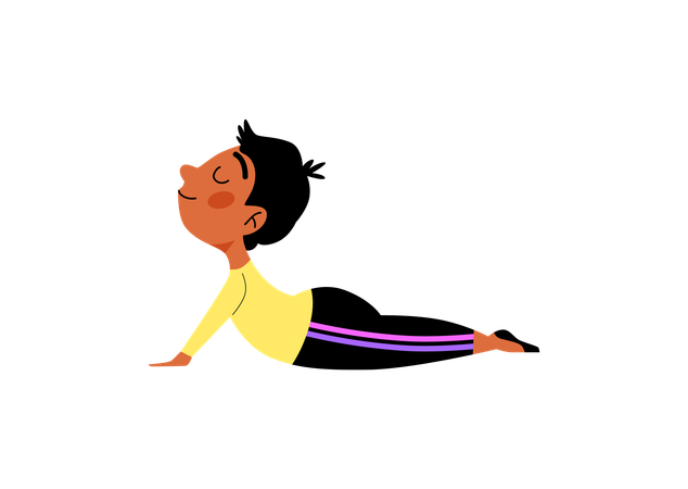 Boy young gymnast doing gymnastic exercises  Illustration