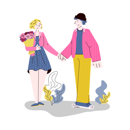 Boyfriend and girlfriend Illustration