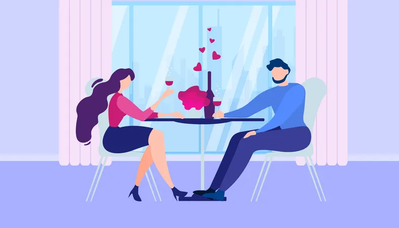 Boyfriend and Girlfriend Dating Illustration