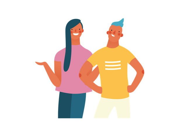 Boyfriend and girlfriend  Illustration