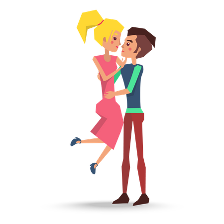 Boyfriend and girlfriend on valentine date Illustration