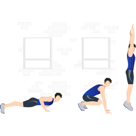 Boys are exercising  Illustration