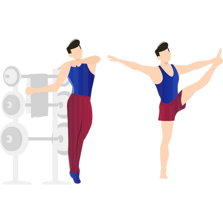 Boys are exercising  Illustration