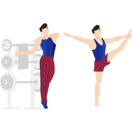 Boys are exercising  Illustration