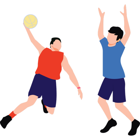 Boys are playing football  Illustration