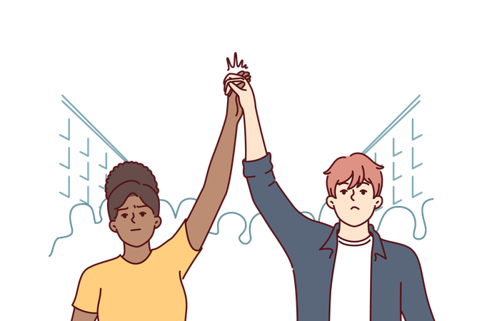 Boys are protesting in rally  Illustration