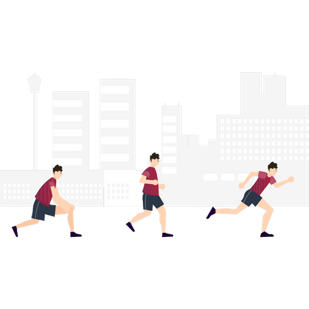 Boys are running for exercise  Illustration