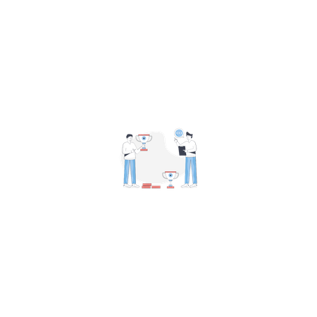 Boys Are Wining Business Trophy  Illustration