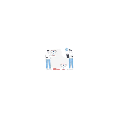 Boys Are Wining Business Trophy  Illustration