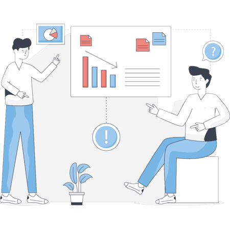 Boys  dcussing about lose business  Illustration
