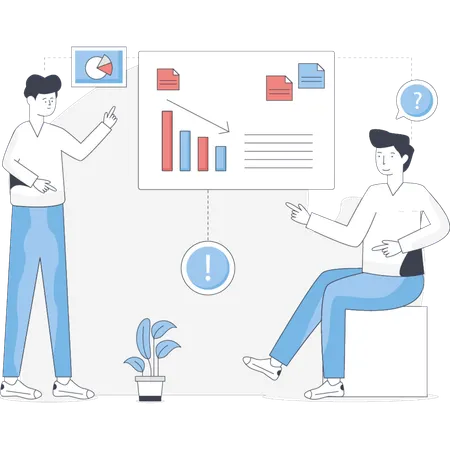 Boys  dcussing about lose business  Illustration