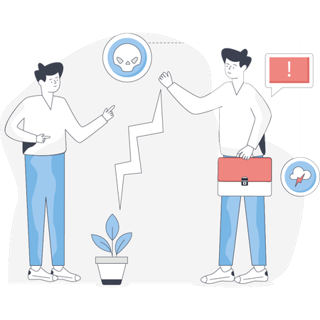 Boys  dcussing together  Illustration