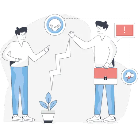 Boys  dcussing together  Illustration