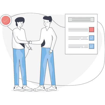 Boys doing business partnership  Illustration