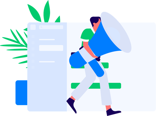 Boys doing digital marketing  Illustration